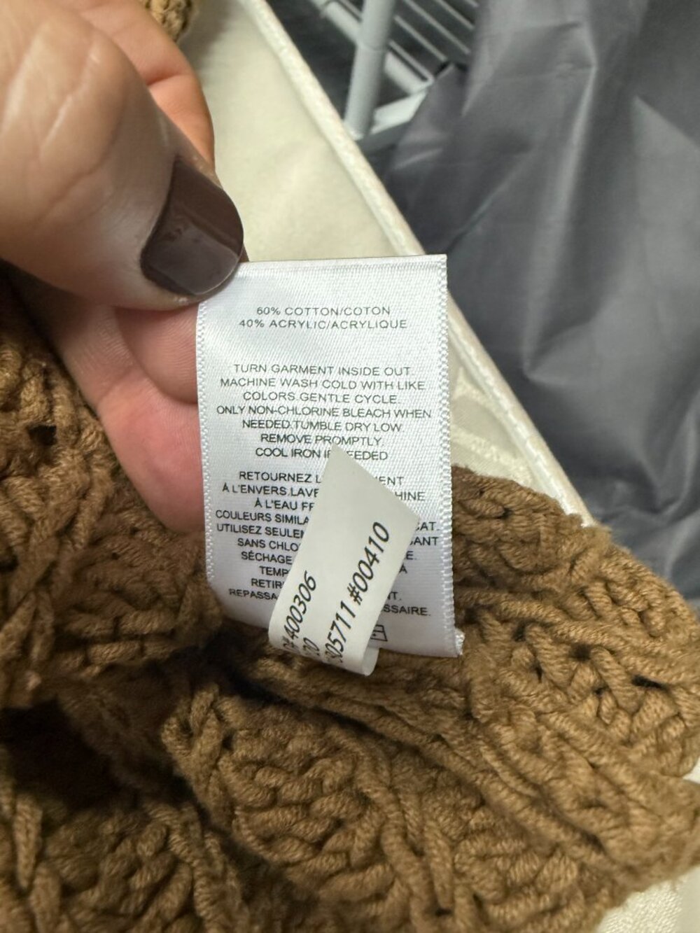 Express Men's Camel Cropped Boxy Cardigan Open Knit Sz L - Picture 5 of 5